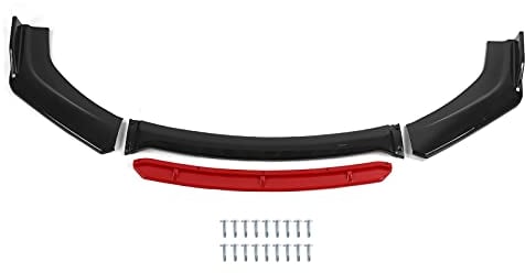 Frontstoßstange Lippe Splitter, Auto Frontschürze Lippe Spoiler Splitter Body Kit PP Universal Frontlippe Universal Auto
