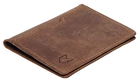 FOXHACKLE Portefeuille en Cuir avec Porte-Cartes de crédit pour Homme et Femme, Portefeuille Fin à Deux Volets avec Blocage RFID, Poche Avant Fine, Portefeuille Minimaliste, Petit étui pour Cartes