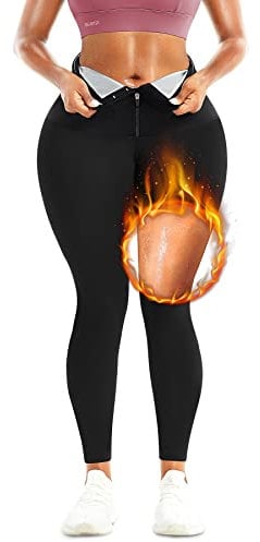 KUMAYES Sauna Pants For Women Weight Loss High Waist Slimming Leggings Waist Trainer Compression GYM Workout Tights