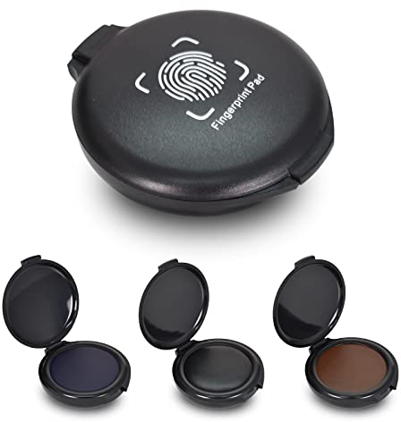 3 Stücke Fingerabdruck Stempelkissen Daumenabdruck Tintenkissen Stempelkissen Tintenkissen löschbar für Bürobedarf Identifikation Notar Sicherheit ID Karten Strafverfolgung - Schwarz Blau Rot