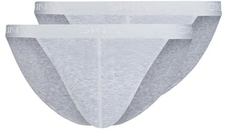 Skiny Men's Cotton Rib Slip, Silver Melange, L