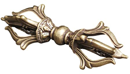 Operitacx De Demonio Mortero Vajra Decorativo Phurba Campana Tibetana Estatua del Demonio Buda De Bronce Mano De Mortero Vajra Campana De Budismo Budista Amuleto Latón Escritorio