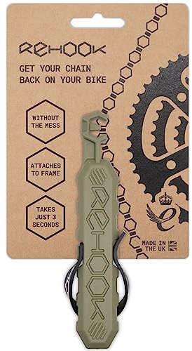 Rehook Colour MTB - Get Your Chain Back on Your Bike in 3 Ceconds - Without The Mess Cycling Tool Gadget Gift for Cyclists - Khaki