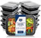 CUQOO Meal Prep Containers – 10 Pack BPA-Free Reusable with Lids – 2 Compartment Leakproof Lunch Boxes – Stackable, Microwave, Freezer & Dishwasher Safe for Batch Cooking