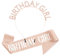 DRESHOW Geburtstag Mädchen Stirnband Geburtstag Tiara mit Schärpe Prinzessin Krone Strass Happy Birthday Zubehör für Damen Mädchen