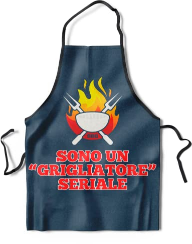 KAÏDENSÏ Grembiule Barbecue Uomo - Grembiule Grigliata BBQ - Gadget Divertente Cucina