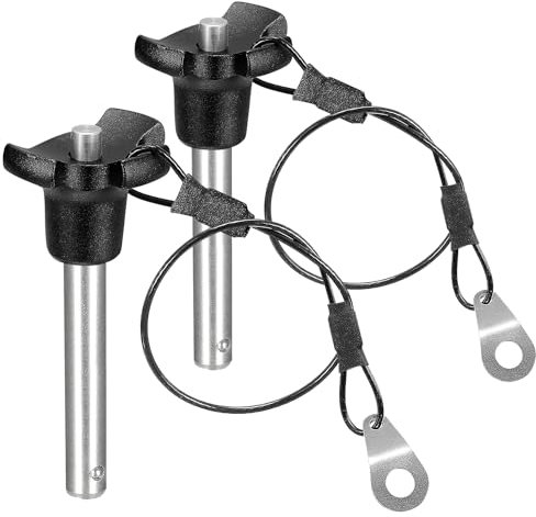 2 perni di bloccaggio triangolari a sfera con manico a bottone, in acciaio inossidabile 304, perno a sgancio rapido con pulsante da 24,5 cm (diametro 8 mm, lunghezza utilizzabile 41 mm)