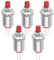 eMagTech 5 Stück 2-poliger Mikrominiatur Momentan Druckknopf DS-402 Mini Druckschalter Micro Lockless Momentane Druckschalter Aus-(EIN) SPST 125 V 1 A 5 mm, Rot