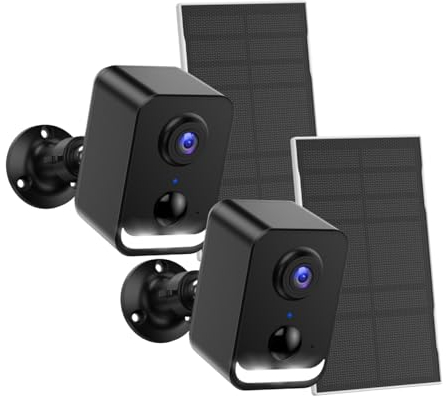 PEEIPM Überwachungskamera Aussen Akku WLAN, Kamera Überwachung Aussen Solar, Farb-Nachtsicht, KI-Erkennung, 2-Wege-Gespräch, IP66 wasserdicht, SD-Karte/Cloud-Speicher