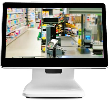 WDDEYYDS Registrierkasse Kassensystem 4G Touchscreen-Registrierkasse 15.6 1366 * 768 Auflösung Kassenmonitor für Einzelhandel Coffee Store PC POS USB VGA