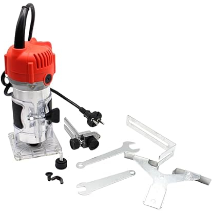 Fresadora eléctrica de 800 W, fresadora de cantos, 30.000 rpm, cortadora multifunción, router de madera, fresadora manual en el procesamiento de madera, fabricación de muebles