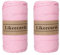 Likeecords 2 Rollen Makramee Garn 4mm x 130m Premium Polyester Kordelband Polypropylene Yarn Nylonschnur für Handwerk Häkelgarn für Taschen Wohndekorationen Umhängetasche Handtasche （Rosa）