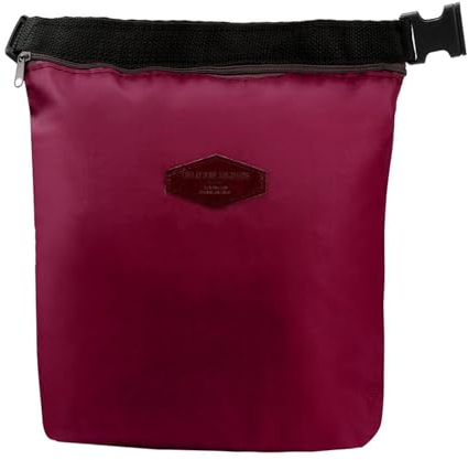 PRETTYLE Kühltasche Klein Lunchtasche mit Reißverschluss Mini Kühlbox Einkaufstasche Isoliertasche Wasserdicht Picknicktasche Lunch Bag zur Arbeit Schule Outdoor (Wein)