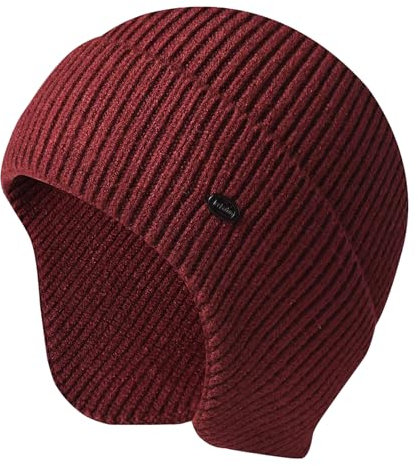 UNNESTAR Winter Beanie Mützen für Herren Outdoor Stretchy Knit Ski Caps mit Ohrenklappe Winddicht