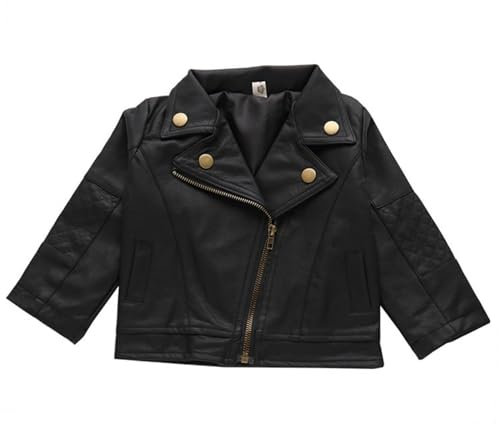 Generico Unisex Cerniera Giacca In Pelle Neonato Cerniera Cappotto per cappotti con cerniera in pelle per bambini Cappotto per ragazzi e ragazze Ragazzi 16 Anni Foderata Giacca In (A, 9-12 Months)