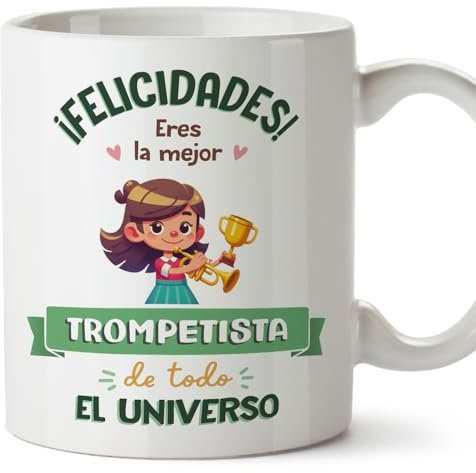 MUGFFINS Tazas para TROMPETISTA mujer - En Español - Mejor Universo Trofeo - 11 oz / 330 ml - Regalo original y divertido