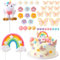 Camptrip Einhorn Tortendeko Geburtstag, Tortendeko Einhorn Mädchen Kuchen Topper Set, Einhorn Geburtstagsdeko Schmetterlinge Torten Deko für Mädchen Geburtstags Geschenke Party Dekoration