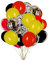 50 Stück 12 Zoll Luftballons Mattes Rote Gelb und Schwarz,Helium Konfetti Ballons für Geburtstag, Hochzeiten