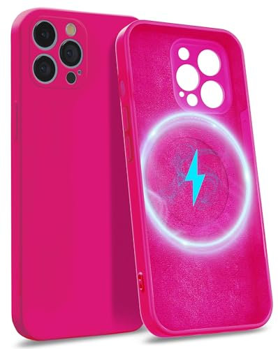 MyGadget Coque pour iPhone 13 Pro Max [ Compatible avec MagSafe - Quadruple Protection ] - Case Rigide avec Doublure Microfibre & Protection Caméra - Cover Rose Magenta