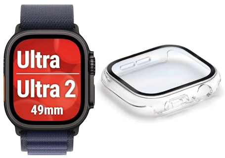 Full Body Schutzglas für Apple Watch Ultra 3/Ultra 2/Ultra (49mm) 10H, IP68 | DISPLEX Smartwatch Glass, All-in-One-Protector, Rundumschutz für Display & Gehäuse, wasserdicht, Snap-on-Montage, Ultra-Clear