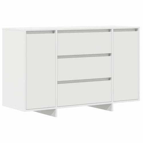 vidaXL Sideboard with Drawer White 120 x 41 x 75 cm Engineered Wood, Stylish Living Room Sideboard, Modern Storage Unit, Durable Rectangular Cabinet, Practical Organizational