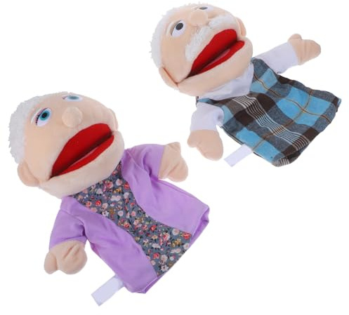 Yardwe 2stücke Realistische Handpuppe Für Junge Mädchen Und Erwachsene Lebensechte Stofffigur Mit Beweglichem Mund Kreatives Rollenspielspielzeug Für Puppentheater Und Geschichtenstunden