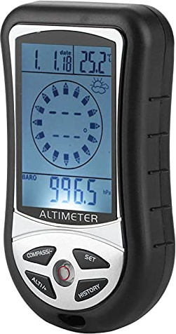 KIMISS Tragbarer Multifunktionaler Elektronischer Kompass mit Wetterhöhenmesser, Höhenbarometer und Thermometer - Ideal für Outdoor -Abenteuer