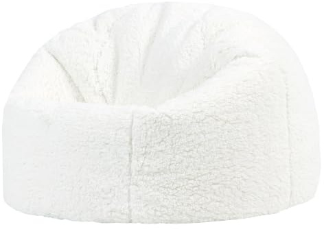 icon Kingston Large Fleece Kids Bean Bag with Filling Included, Cream