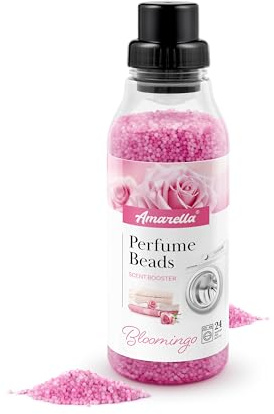 AMARELLA Duftperlen Waschmaschine Bloomingo 370 g (24 Dosierungen), mikroplastikfrei, vollständig löslich, Wäscheduft Booster, für alle Textilien & HE-Maschinen, direkt in die Trommel