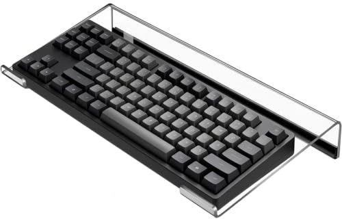 TIANLIN Kompakter Acryl-Tastaturständer 30 x 13 cm – Ergonomisch Geneigte, Transparente Mini-Tastaturablage für 78-Tasten- und Kompakt-Keyboards, Rutschhemmend