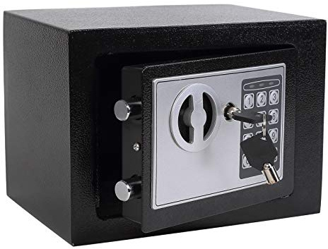 Yuanshikj Electronic Deluxe Digital Security Safe Box Key Keypad Lock Home Office Hotel Business Jewelry Gun Cash Use Storage money (Black 1)