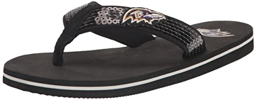FOCO Damen NFL Pailletten San Francisco 49ers Flip-Flop, Größe M