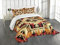 ABAKUHAUS Pfeil Tagesdecke Set, Native American Boho Chic, Set mit Kissenbezug Maschienenwaschbar, für Einzelbetten 170 x 220 cm, Rot-orange-gelb