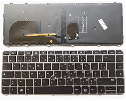 Clavier Français AZERTY rétro-éclairé pour HP EliteBook 840 G3 / 745 G3 / 745 G4 / 840 G4 / 848 G4 / 821177-001 NSK-CY2BV 819876-051 836307-051 NSK-CY3PV 821177-051 French FR Keyboard