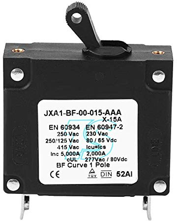 Sicherungsautomat Leistungsschalter, Dauerhafter Gleichstrom- / Wechselstrom-Ein / Aus-Schalter für Sicherheitsschalter Mini-Leistungsschalter 15A 20A 25A 30A(15A)