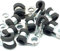 10pcs x 5mm Rubber Lined Cable P-Clips Steel Hose P Clamps