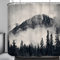 Riyidecor RY-WHRV Rideau de douche extra large 274 x 183 cm avec crochets métalliques Motif arbre brumeux paysage fumé Décoration d'intérieur Arbre extérieur Photo Decor Tissu
