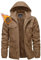 KEFITEVD Manteau Polaire d'hiver pour Homme Sweats à Capuche Coupe-vent Chauds Veste de Travail Cargo,Kaki,S