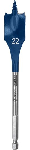 Bosch 1x EXPERT Self Cut Speed Flachfräsbohrer, 22 x 152 mm | für Weichholz, Spanplatte, Ø 22,00 mm, Professional Zubehör Bohrmaschine