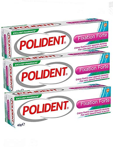 Polident - GSK Fixation Forte - Crème fixative pour prothèse partielle ou complète - Lot de 3 tubes de 40g (3)