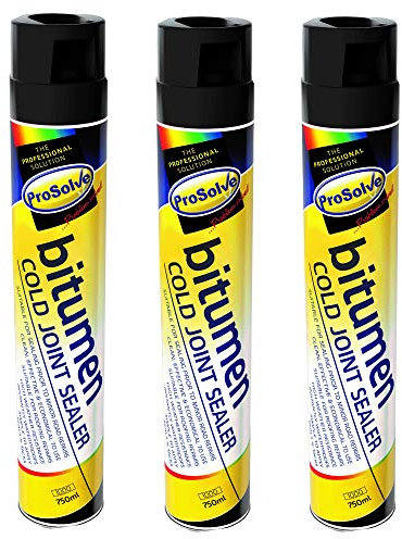 Prosolve Bitumen Cold Joint Seal Spray Tarmac Roof Gutter Repair Pot Hole Sealer - 3 Pack