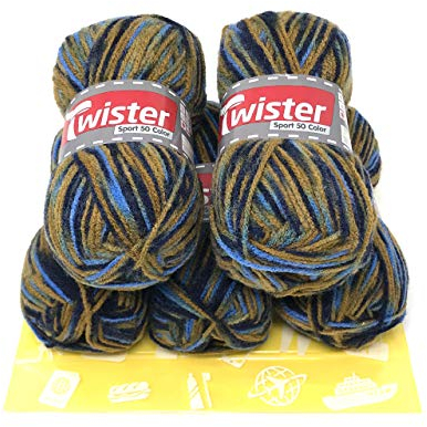 Farbverlaufsgarn Haekelgarn Stricken Haekeln Basteln 5x50g rost-braun 322-5