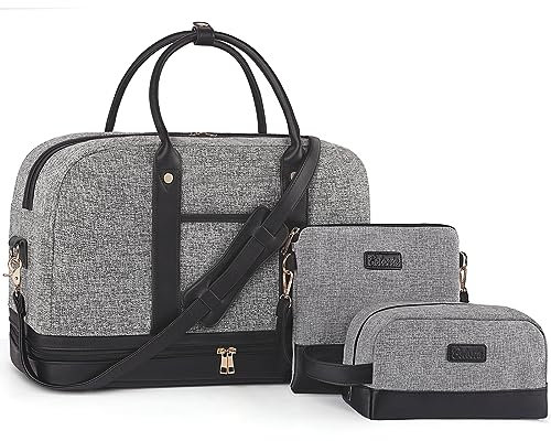 Weekender Tasche für Damen, Canvas, Übernachtungstasche, große Reisetaschen für Frauen, mit Schuhfach, perfekt für Reisen/den täglichen Gebrauch/Geburtstagsgeschenk