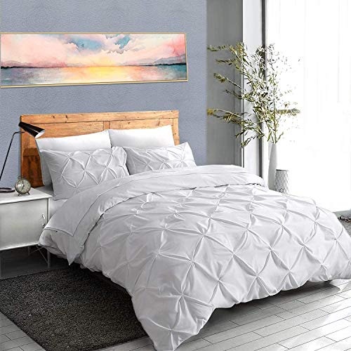 CoutureBridal 2er Set Kissenbezug 40x80cm Weiß mit Reißverschluss Pintuck Plisseefalten Unifarben Kopfkissenbezug Microfaser Kissenhülle Doppelpack