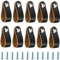 Julyee Griffe aus Leder, 10 Stück, Möbelgriffe aus Leder, für Badezimmer, Küche, Schränke – 14 x 2,5 cm, Schwarz