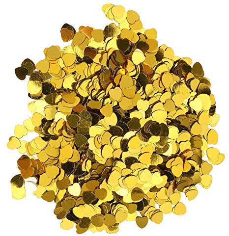 3000 Stück T Herzförmige Konfetti Glitzer Herz Pailletten für Valentinstag Hochzeit Tischdekoration[Gold] Konfetti