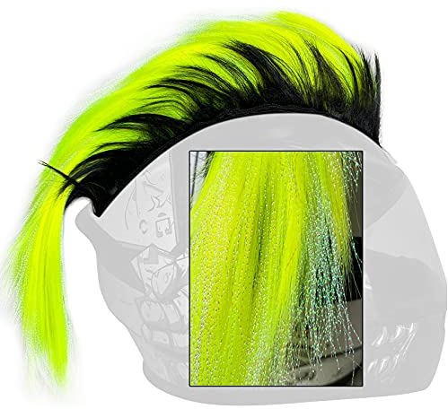 3T-Sister Helm Mohawk Hawk Cosplay Perücke Helm Zubehör für Motorrad Fahrrad Ski Helme Echthaar Dekorationen (Helm Nicht enthalten) (Rot)
