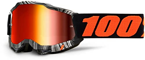 100% Kinder Motocross Brille Accuri 2 Verspiegelt, Geospace - Schwarz Orange, 50320