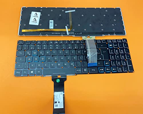 DEUTSCHE - Tastatur mit Beleuchtung kompatibel für ACER Nitro 5 (AN515-52-7840)
