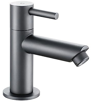 Aloni Kaltwasserhahn Grau gebürstet 1/2